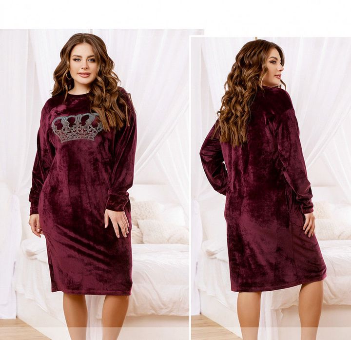 Купити Домашня сукня №2324-бордо, 60-62-64, Minova