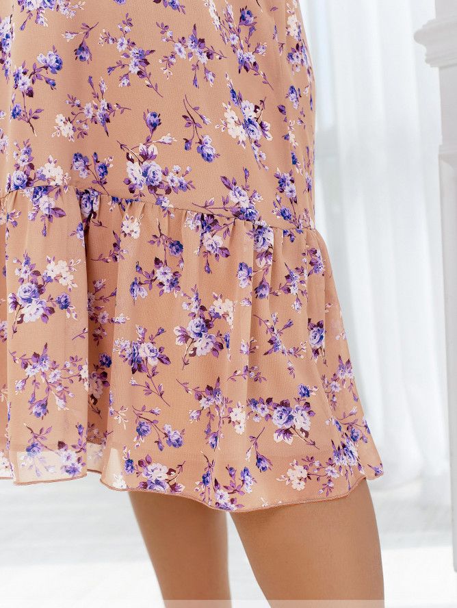 Buy Dress №2459-Beige-Lilac, 66-68, Minova