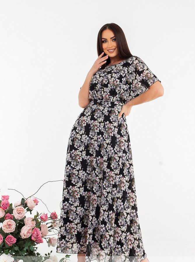 Buy Dress №22-10-Black, 56, Minova