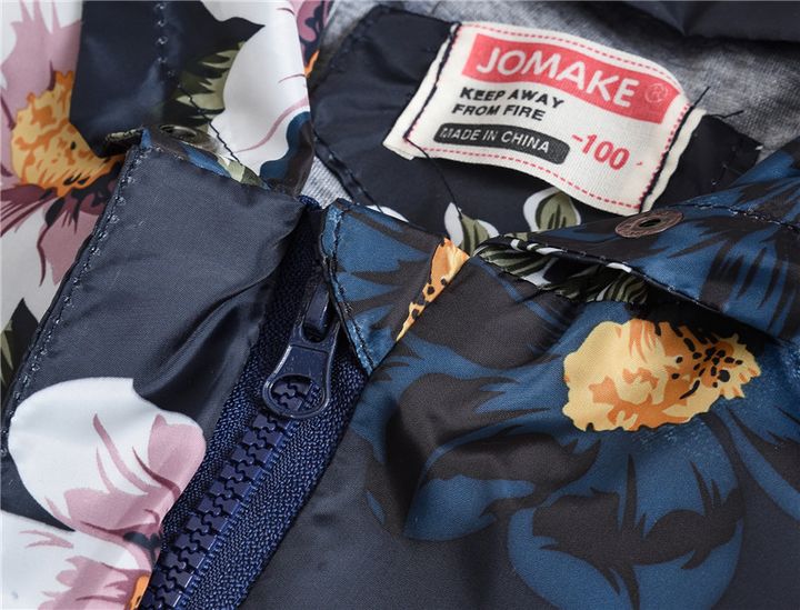 Купить Куртка-ветровка для девочки Большие цветы, p.140, Синий, 51124, Jomake