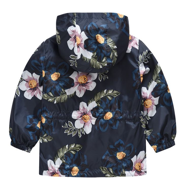 Buy Windbreaker jacket for girls Big flowers, 140, blue, 51124, Jomake