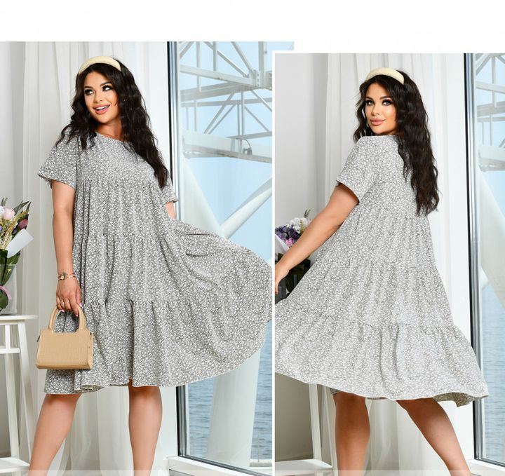 Buy Dress №8614-2-Grey, 64, Minova