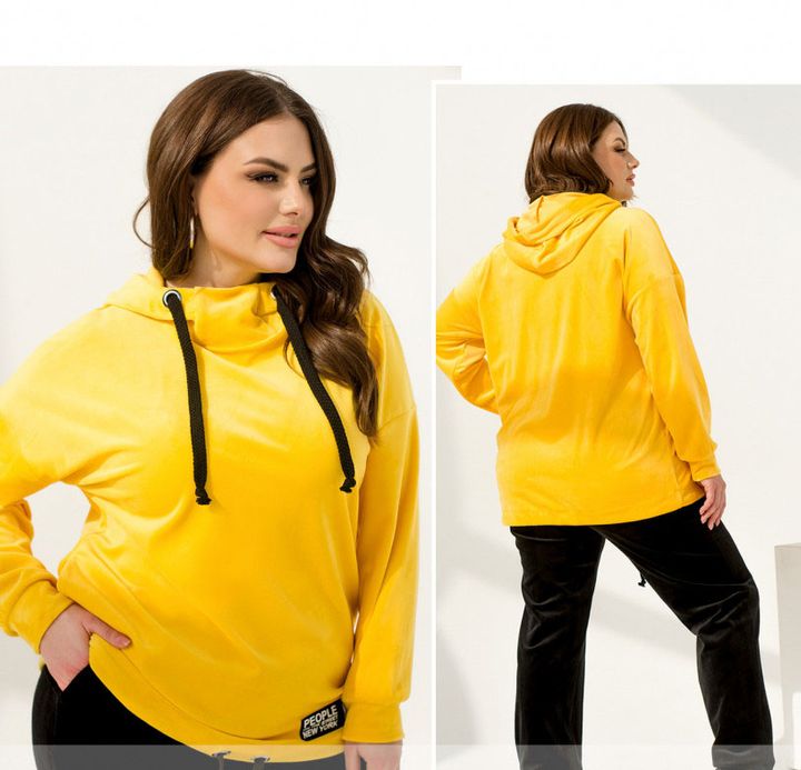 Buy Tracksuit №2356-yellow-black, 66-68, Minova