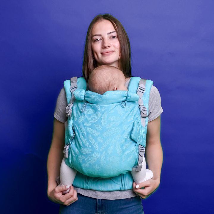 Buy Еrgo backpack with adjustment from birth Adapt turquoise Feathers (0-48 months)