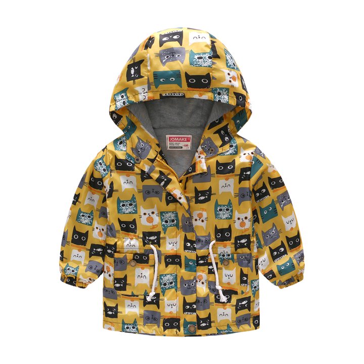 Buy Windbreaker jacket for children Funny cats, 140, Yellow, 51119, Jomake