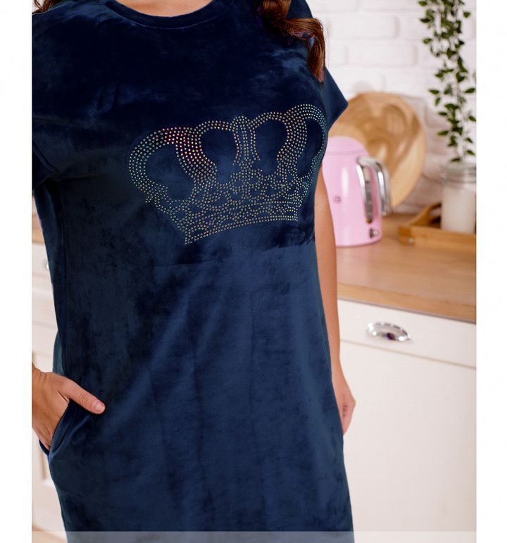Купить Домашнее платье № 2202-синий, 60-64, Minova