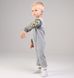 Romper with open arms and legs, printed sleeve, Gray, dark gray, 1025, 80, Kinderly