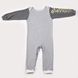 Romper with open arms and legs, printed sleeve, Gray, dark gray, 1025, 62, Kinderly