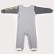 Romper with open arms and legs, printed sleeve, Gray, dark gray, 1025, 62, Kinderly