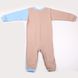 Romper with front closure, Print, Beige-blue, 1040, 74, Kinderly