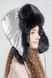 Hat with ear flaps, Pobeda, Silver/black, 53-54, P-500, Fiona