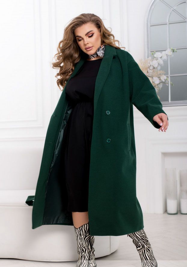 Купить Пальто №2490-зеленый, 66-68, Minova