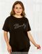 Women's T-shirt No. 2274-black, 62-64, Minova