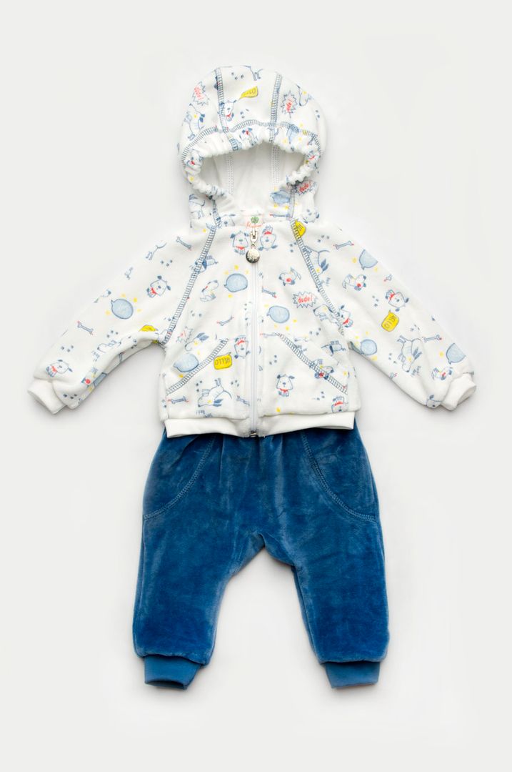 Buy Velor suit for a boy, 03-00853-0, 80, Print and mix, Fashion toddler