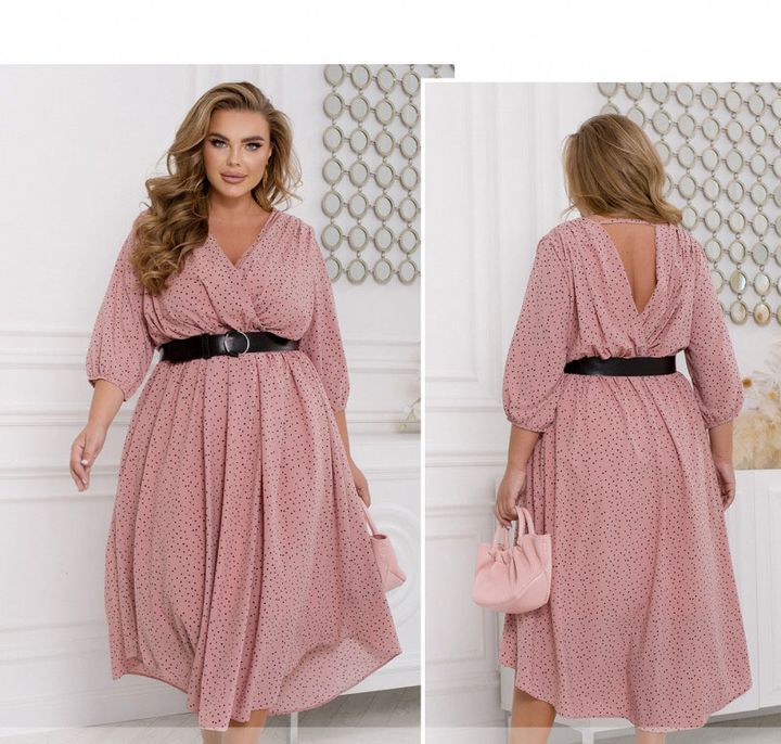Buy Dress №8616-Pudra Peas, 58, Minova