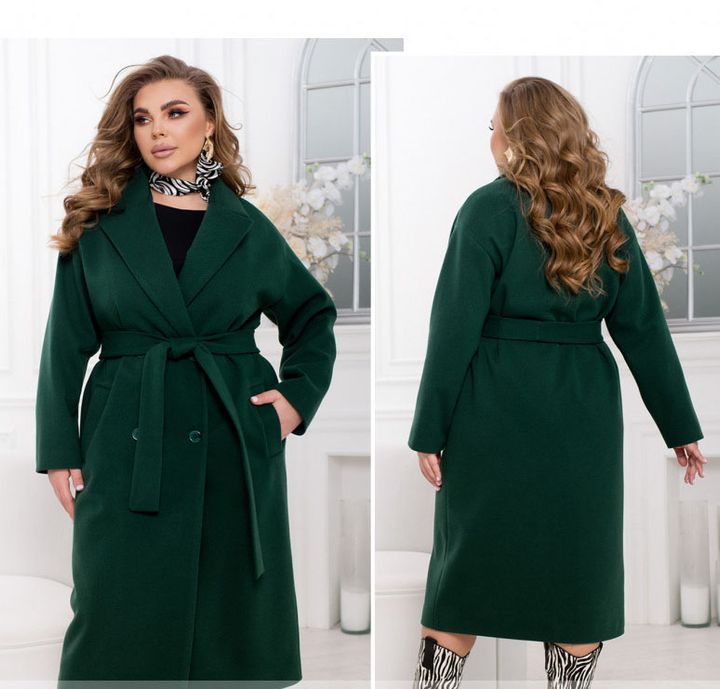 Купить Пальто №2490-зеленый, 66-68, Minova