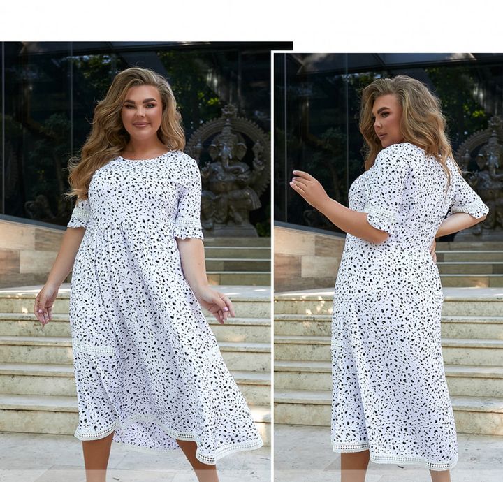 Buy Dress №21-13-White Peas, 54, Minova