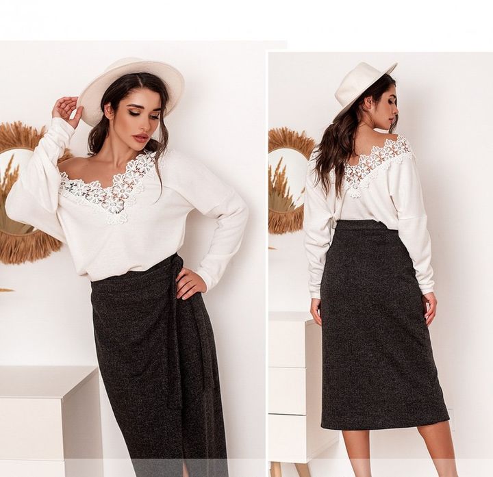 Buy Women's skirt No. 1074-black, 46, Minova