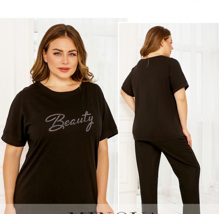 Buy Women's T-shirt No. 2274-black, 66-68, Minova