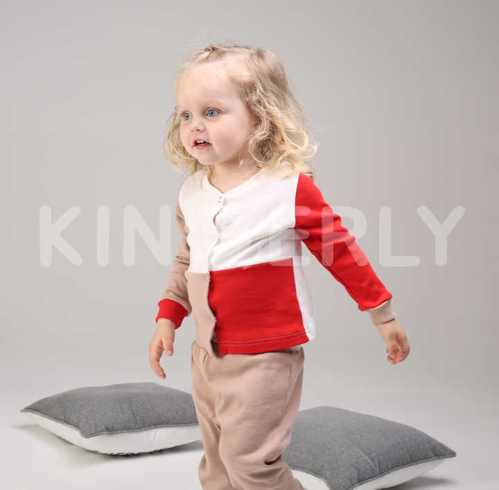 Купити Комплект для малюка, кофточка з довгим рукавом і штанці, Молочно-бежевий, 1050, 62, Kinderly