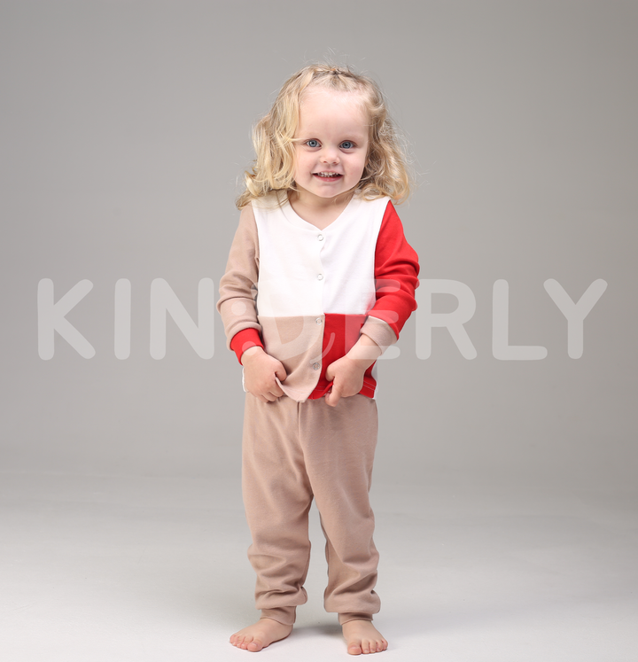 Купить Комплект для малыша, кофточка с длинным рукавом и штанишки, Молочно-бежевый, 1050, 80, Kinderly