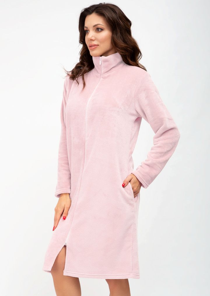 Buy Dressing gown for women with a zipper № 1208/90020 pink, 2XL, Roksana