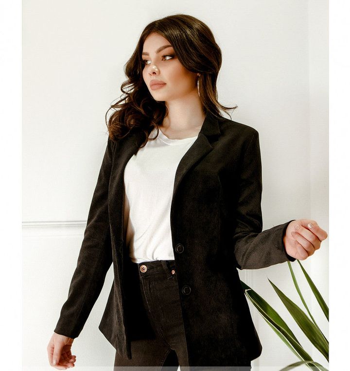 Buy Jacket №2154-Black-Velvet, 46, Minova