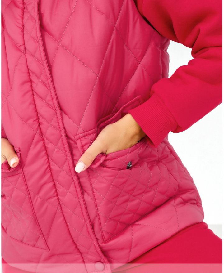 Buy Women's quilted vest No. 2198-crimson, 48, Minova