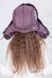 Hat with ear flaps, Pobeda, color Eggplant,53-54, P-019, Fiona