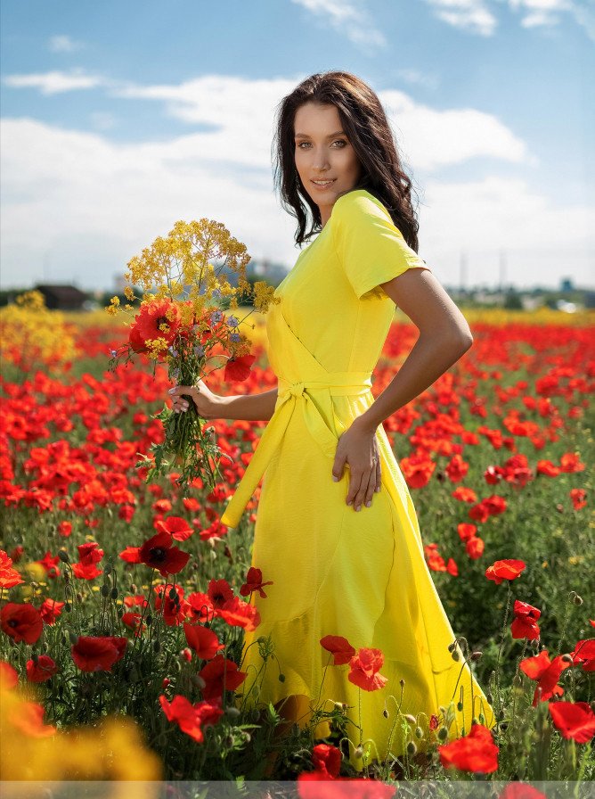 Купить Платье №3172Н-Желтый, 42-46, Minova