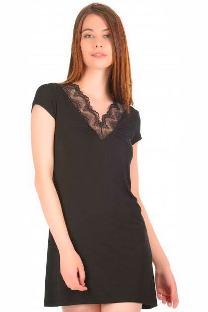 Купить Женская ночная сорочка, Черный, L, 0211, Effetto