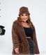 Eco fur coat for women №22-19 - Brown, 54, Minova