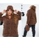 Женское пальто из эко-меха №22-19 - Коричневый, 54, Minova