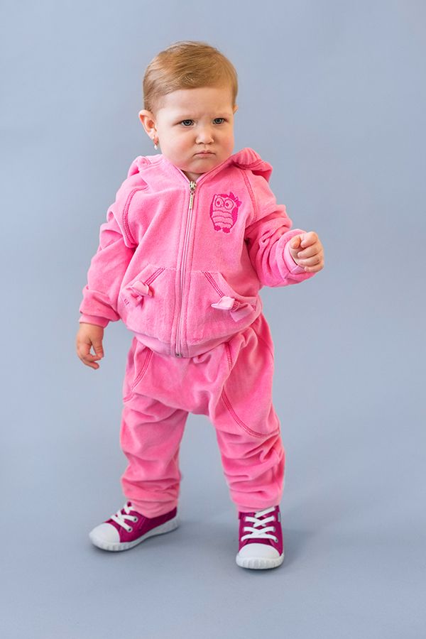 Buy Velor suit for newborn girls, 03-00447_1-1, 80, pink, Fashion toddler