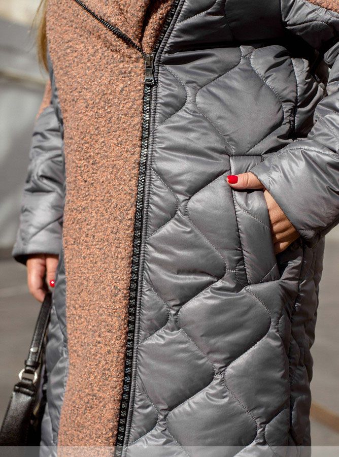 Купити Куртка жіноча №2413-сірий-фреза, 66-68, Minova