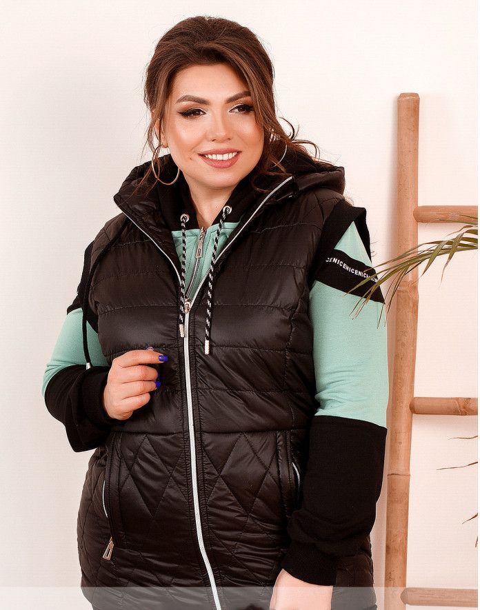 Buy Women's quilted vest No. 8-277-black, 62-64, Minova