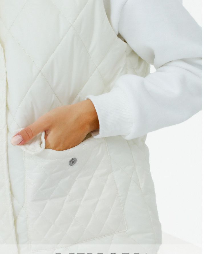 Buy Women's quilted vest No. 2198-white, 48, Minova