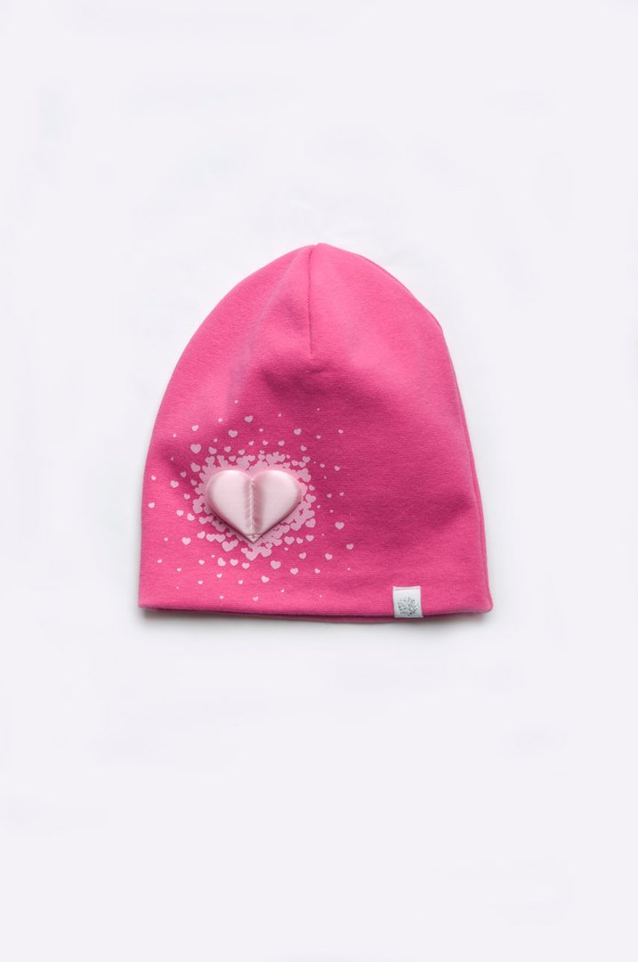 Купити Шапка "Серце" для дівчинки, Рожевий, 03-01098-2, р. 52-54, Модний карапуз