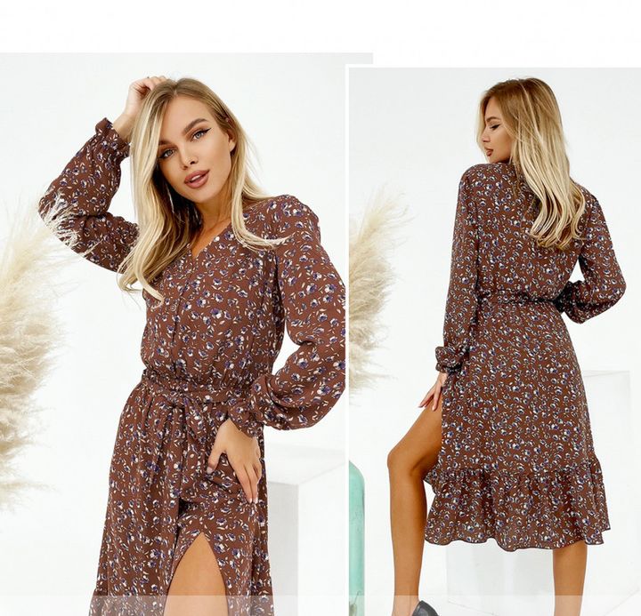 Buy Dress №2141-Cappuccino, 48, Minova