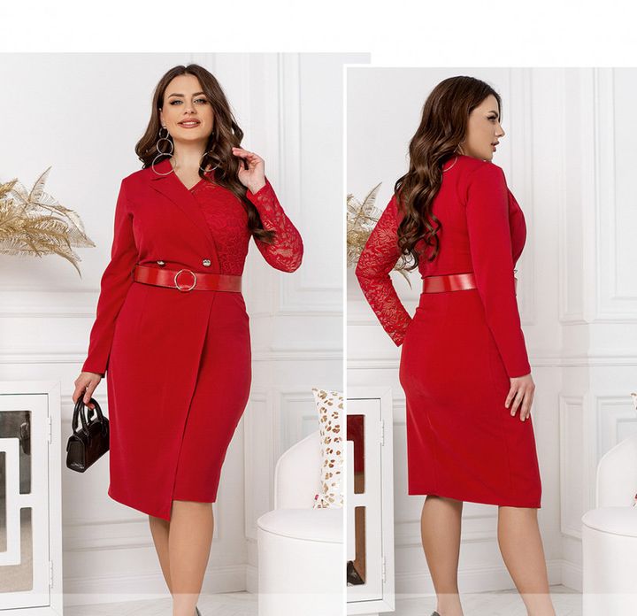 Buy Dress №8642-1-Red, 56, Minova