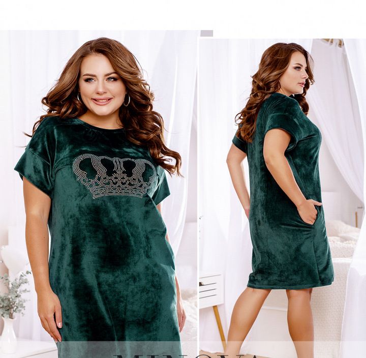 Купить Домашнее платье № 2202-зеленый, 60-64, Minova