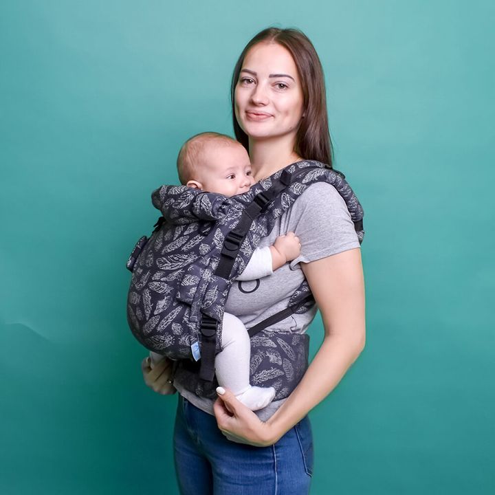 Buy Ergo Backpack from Birth Adapt Gray Feathers (0-48 months)