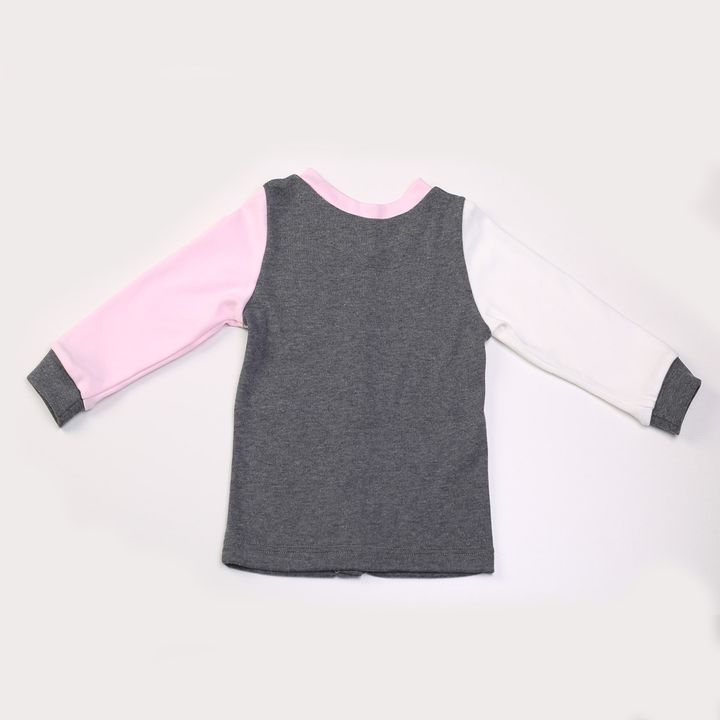 Buy Blouse with long sleeves, Grey-pink-milk, 1038, 86, Kinderly