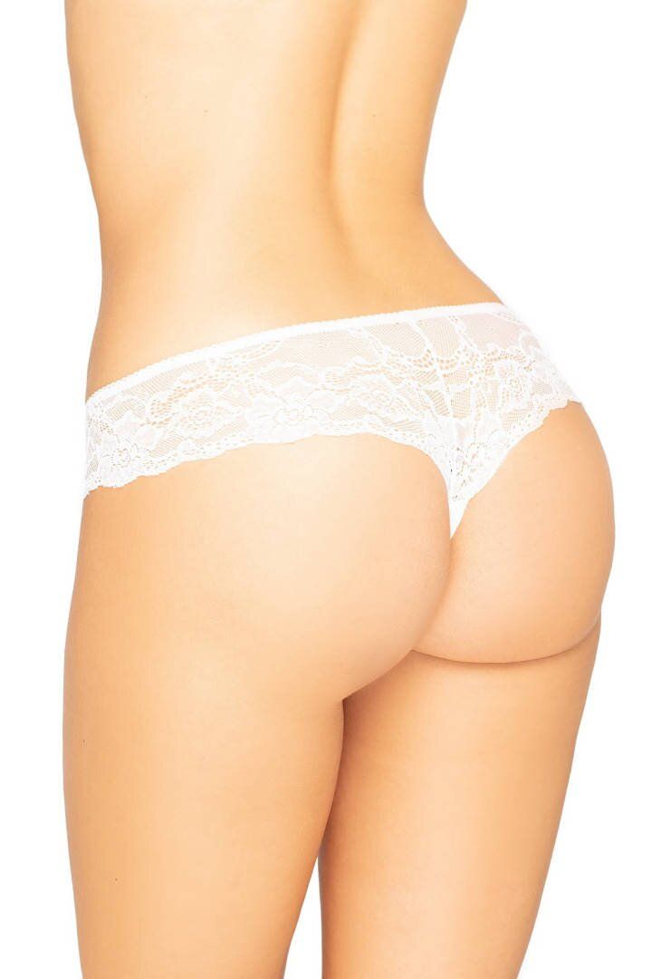 Buy Brazilian panties with lace, White, L, P-2403, Sambario