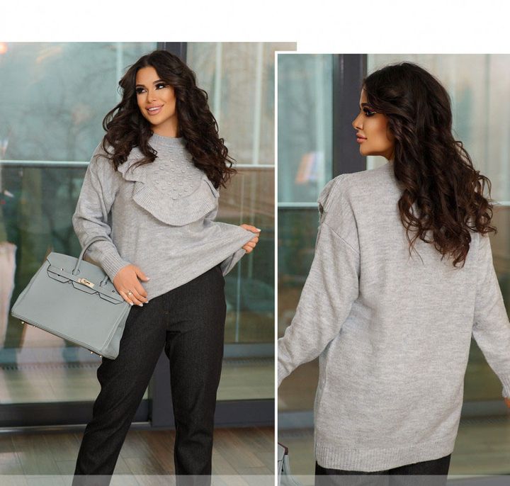 Buy Sweater №7862-Grey, 50-58, Minova