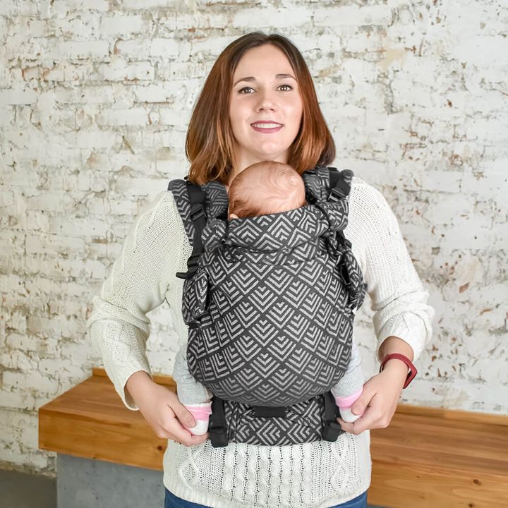 Buy Ergo Backpack with Birth Adapt Gray Geometry (0-48 months)