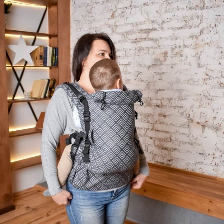 Buy Ergo Backpack with Birth Adapt Gray Geometry (0-48 months)