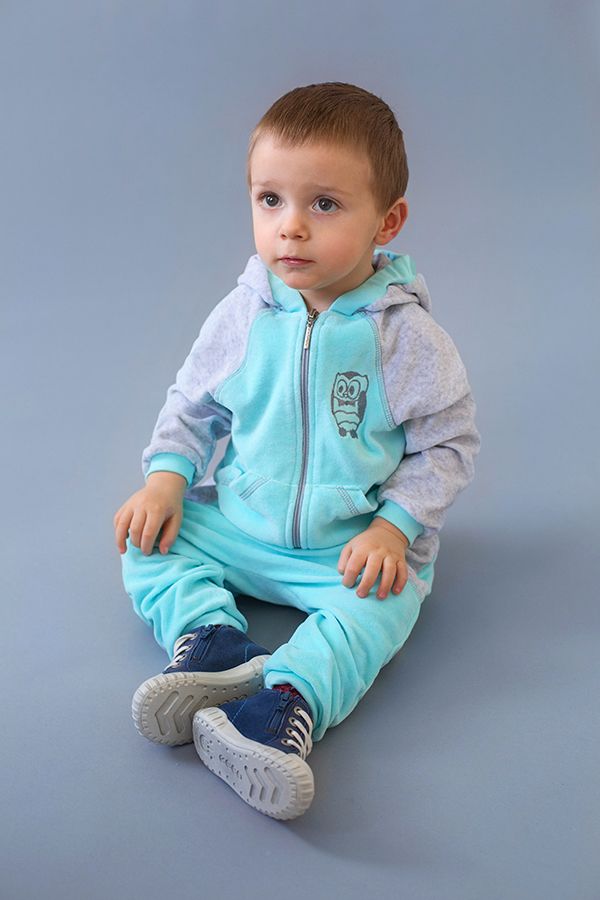 Купити Велюровий костюм для малюків, 03-00447_0-0, 86, Блакитний, Модний карапуз