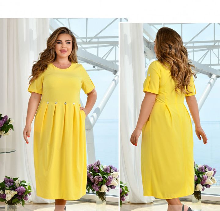 Купити Сукня №8-310-Жовтий, 64-66, Minova