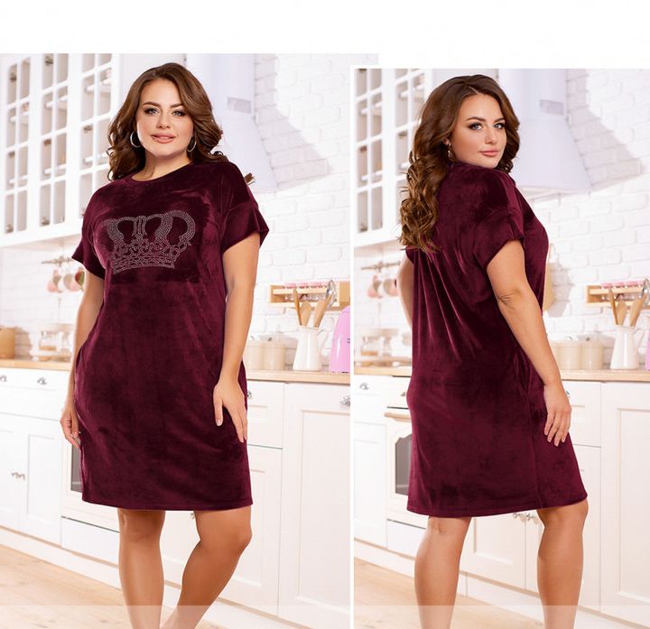 Купити Домашня сукня № 2202-бордо, 60-64, Minova